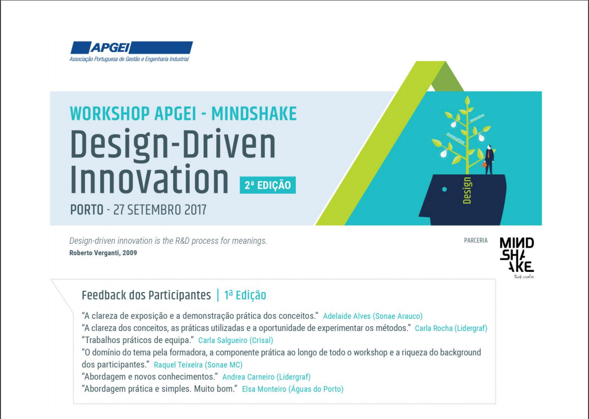 Workshop DESIGN DRIVEN INNOVATION (2ª Edição ) | Porto, 27 de Setembro